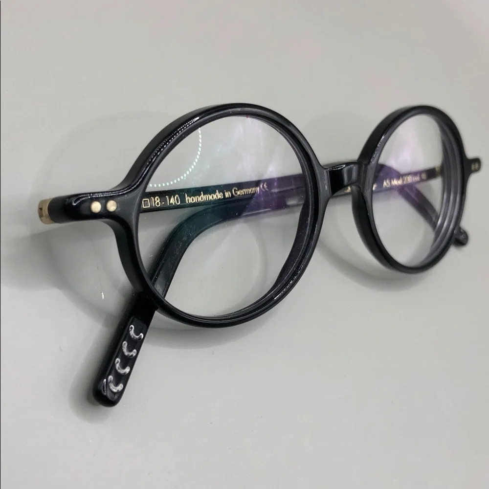 Lunor A5 230 Oval Unisex 46-18-140 Black Handmade in Germany Full Rim